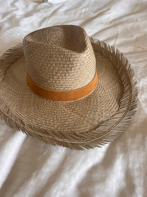 American hat leather fringes