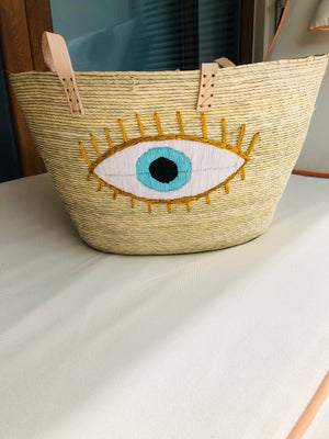Evil eye protection beach basket