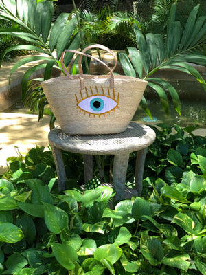 Evil eye protection beach basket
